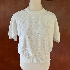 Elegant White Knit Top Alfred